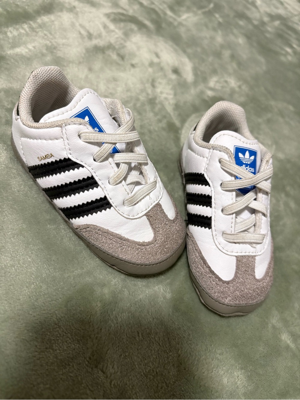 adidas Kids Samba Sneakers in White, Black, and Gray